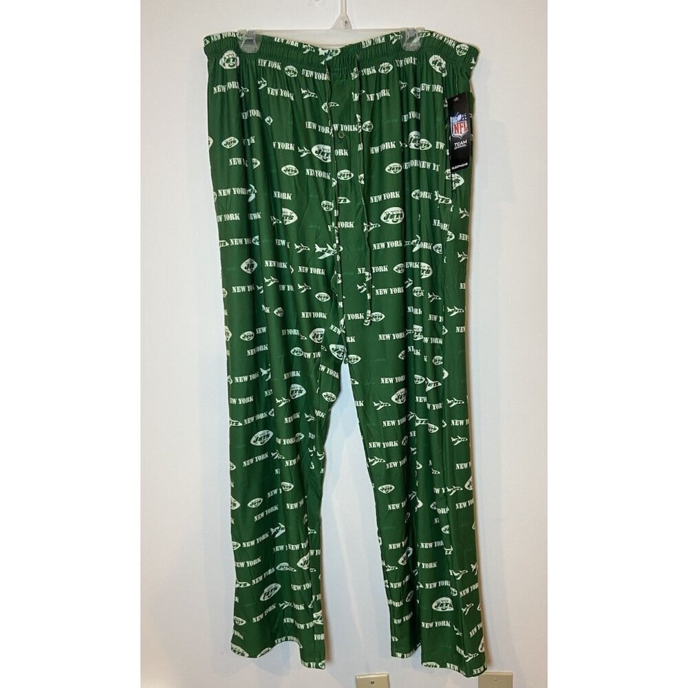NWT NY Jets NFL Team Apparel Pajama Pants Very Soft Green White 2XL New
